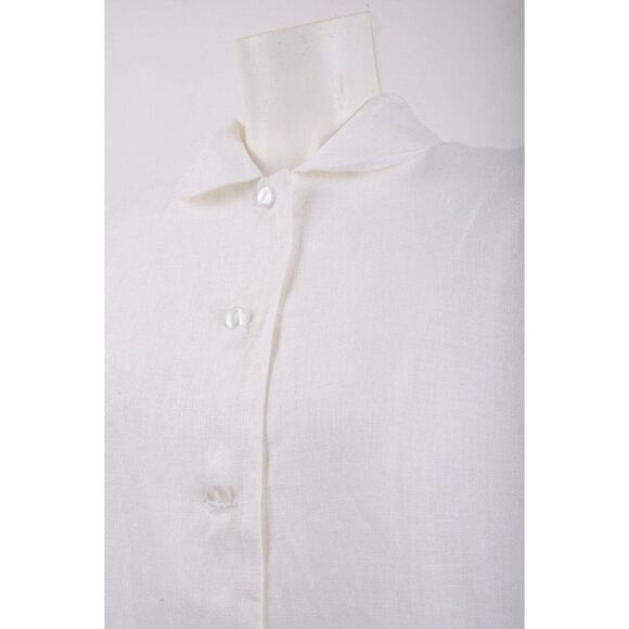 Sleeper Classic Rumba White Linen Blouse with Ruffled Cuffs NWT - Picture 4 of 5
